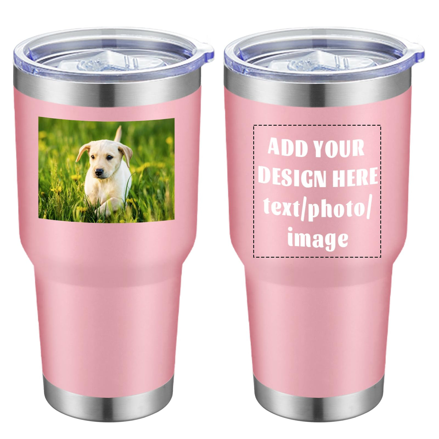 MEWAY Personalized Custom 12oz Wine Tumbler with Lid, Insulated Double Wall Vacuum Travel Tumbler Gifts with Text Photo Logo (Blue, 1pack)