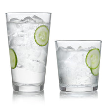 Libbey Ascent Tumbler and Rocks Drinking Glasses Set of 16, Glass Drinking Glasses with Curvature, Versatile Glassware Set for Parties and More