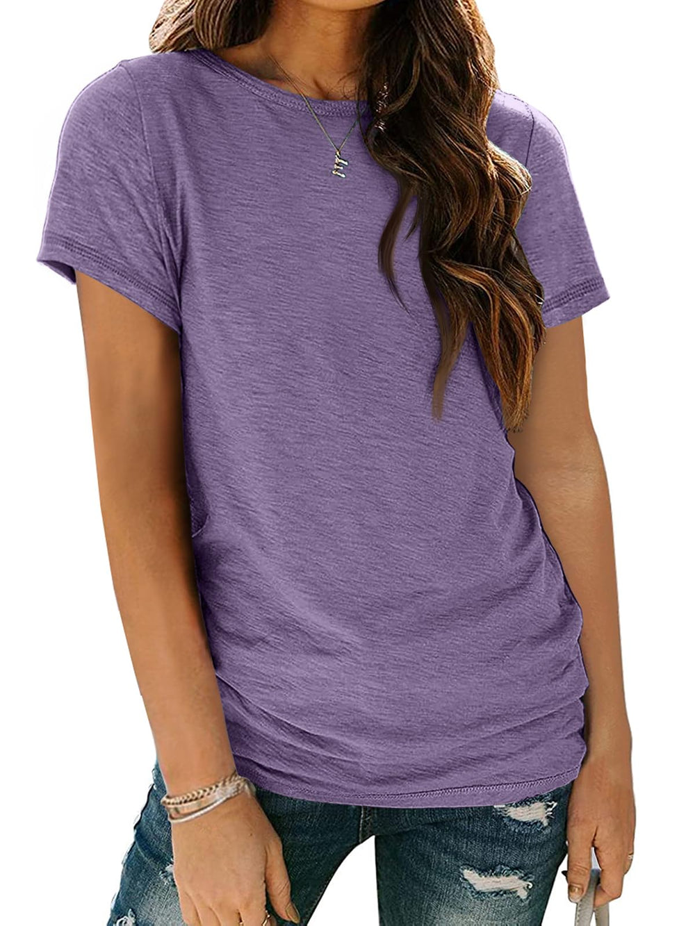 AUTOMET Women's Short Sleeve Shirts Summer Tops Crew Neck Basic Tees Casual Tshirts