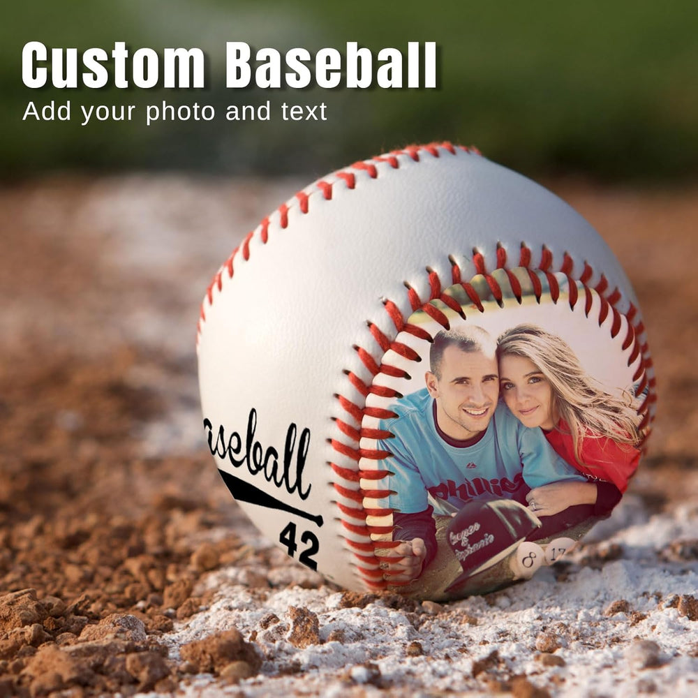 Personalized Baseball with Photo, Custom Text Leather Baseball, Customizable Commemorative Display Ball, Father's Day Valentine's Day or Retirement Gift, for Coach Players