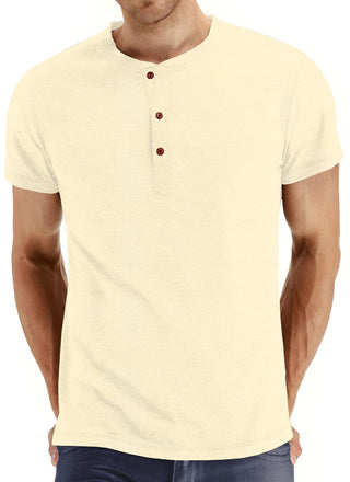 Sailwind Mens Henley Short Sleeve T-Shirt Cotton Casual Shirt