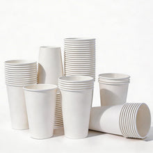 MOUMOULIFE 12 oz Disposable Paper Coffee Cups, 100 Count – Leak-Resistant White Cups for Hot & Cold Drinks, Ideal for Office, Party, Travel, To Go & Daily Use