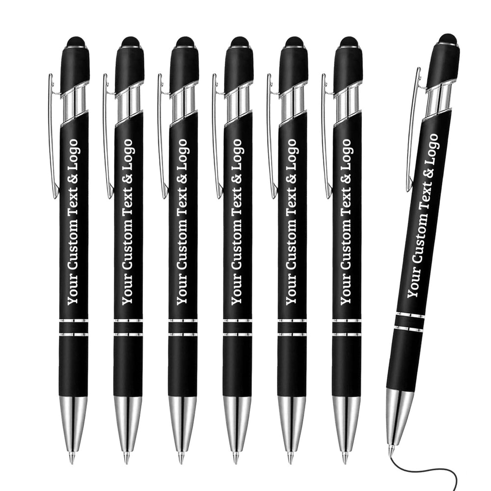 Bulk Custom Pens with Logo Design Your Own Pen Add Photo Text Name for Business Graduation Birthday Gifts Black Ink, 6 PCS Blank Black