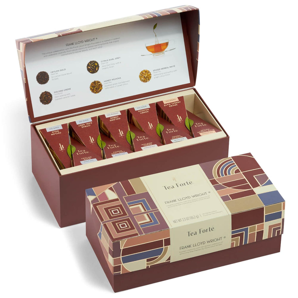 Tea Forte Premium Presentation Box Gift Set Sampler, 20 Count, Assorted Blends Individually Wrapped Handcrafted Pyramid Infuser Bags, Herbal Retreat Tea