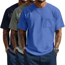 Neer 3 Pack Big and Tall Shirts for Men with Pocket XL-5XL Plus Size Crew Neck Raglan Short Sleeve Summer Casual T Shirts Tee