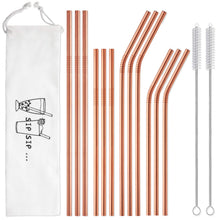 Hiware 12-Pack Reusable Stainless Steel Metal Straws with Case - Long Drinking Straws for 30 oz and 20 oz Tumblers Dishwasher Safe - 2 Cleaning Brushes Included