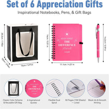 6 Set/36 Pcs Teacher Employee Appreciation Gifts Bulk - 20 Oz Insulated Tumblers, Steel Straw & Cleaner, Gift Bag, Inspirational Notebook, Motivational Pen - Thank You Gift for Coworker, Nurses