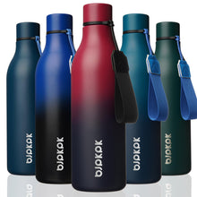 BJPKPK Insulated Water Bottles, 18 oz Stainless Steel Metal Water Bottle with Strap, BPA Free Leak Proof Jugs, Mugs, Flasks, Reusable Thermal Flasks for Sports & Travel, Orange