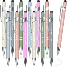 Zonon 12 Pcs Inspirational Pens Gift Set Funny Ballpoint Pen with Stylus Tip Motivational Graduation Gifts Bulk for Teacher Coworkers Nurse School Office Supplies(Morandi,Boss Lady)