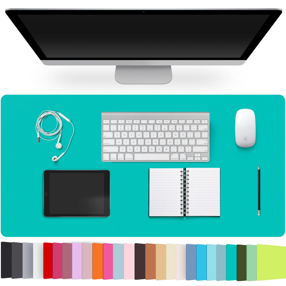 Leather Desk Pad Protector,Non-Slip Desk Pad,on-Slip PU Leather Large Mouse Pad,Easy Clean Desk Protecor Mat,Writing Pad for Office Work/Home/Decor(Black, 23.6" x 13.7")