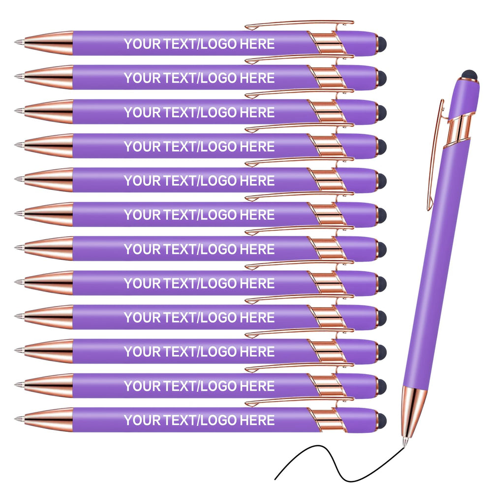Touch-Sensitive Custom Pens with Logo/Text/Name Printing - Bulk Personalized Ballpoint Pens for Corporate Gifts, Graduation Party Favors (5-2000pcs)