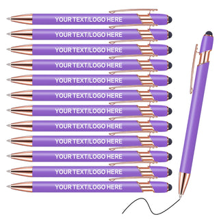Touch-Sensitive Custom Pens with Logo/Text/Name Printing - Bulk Personalized Ballpoint Pens for Corporate Gifts, Graduation Party Favors (5-2000pcs)