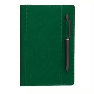 Premium Hardcover Executive Notebook with Pen and Pen Holder Clip, Card Pockets, 240 Pages, College Ruled, 80GSM, Leather Note Book for Work, Study, Diary and Other Scenarios, Suitable Journal for Both Men and Women