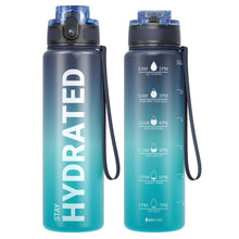 Sahara Sailor Water Bottle 32oz, Durable and Leakproof Water Bottles Motivational with Time Marker, Tritan, BPA Free, Wide Mouth with Easy Clean Brush for Gym, Travel, Home, School, Office (1 Bottle)