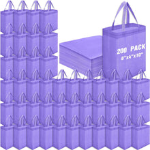 Windyun 50 Pcs Reusable Tote Bag Bulk 8 x 4 x 10 Inch Non Woven Shopping Bag with Handle Reusable Portable Grocery Gift Tote (Black)