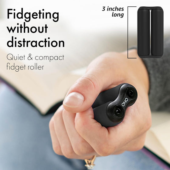 ONO Roller - Handheld Fidget Toy for Adults | Help Relieve Stress, Anxiety, Tension | Promotes Focus, Clarity | Compact, Portable Design (Black, Junior Size - ABS Plastic) - hover image
