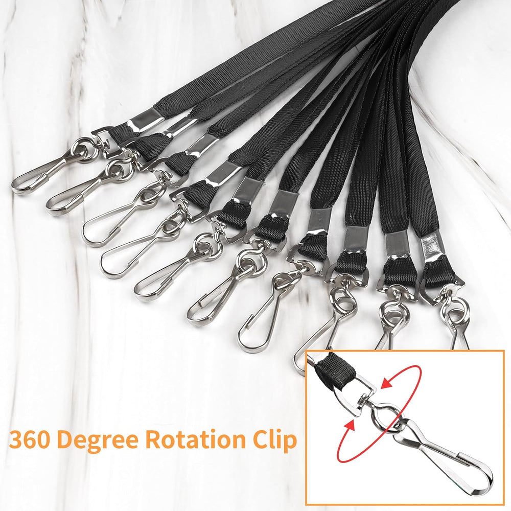PEASUG 50/100 Pack Lanyards Bulk, Lanyards for Keys, Flat Neck Lanyard with Badge Clip Swivel Hook(Black, Blue, Navy Blue)