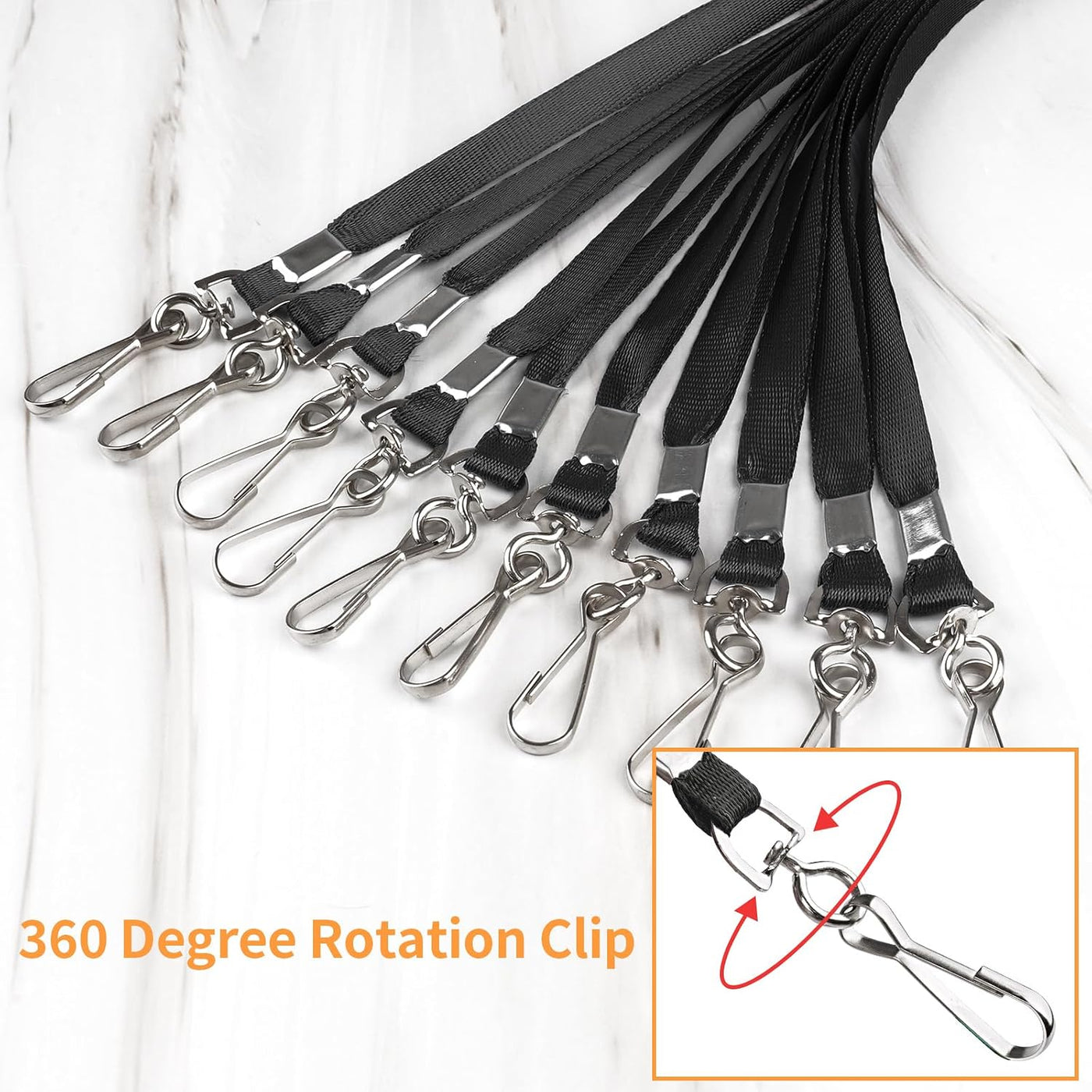 PEASUG 50/100 Pack Lanyards Bulk, Lanyards for Keys, Flat Neck Lanyard with Badge Clip Swivel Hook(Black, Blue, Navy Blue)