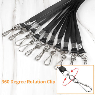 PEASUG 50/100 Pack Lanyards Bulk, Lanyards for Keys, Flat Neck Lanyard with Badge Clip Swivel Hook(Black, Blue, Navy Blue)