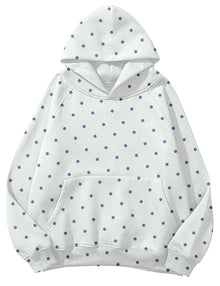 Lauweion Women Solid Basic Fleece Letter Loose Hoodie Sweatshirt Long Sleeve Kangaroo Pocket Drop Shoulder Pullovers Top