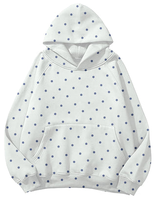 Lauweion Women Solid Basic Fleece Letter Loose Hoodie Sweatshirt Long Sleeve Kangaroo Pocket Drop Shoulder Pullovers Top