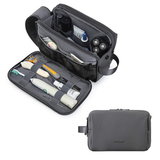 BAGSMART Toiletry Bag for Men, Travel Toiletry Organizer Dopp Kit Water-resistant Shaving Bag for Toiletries Accessories, Door Room Essentials, Black-medium