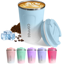 SPLMIFA Travel coffee mugs leak-proof, reusable coffee cups with lids, stainless steel vacuum insulated coffee tumblers, thermal insulation cups for men & women keep drinks hot & cold(2nd-Black, 12OZ)
