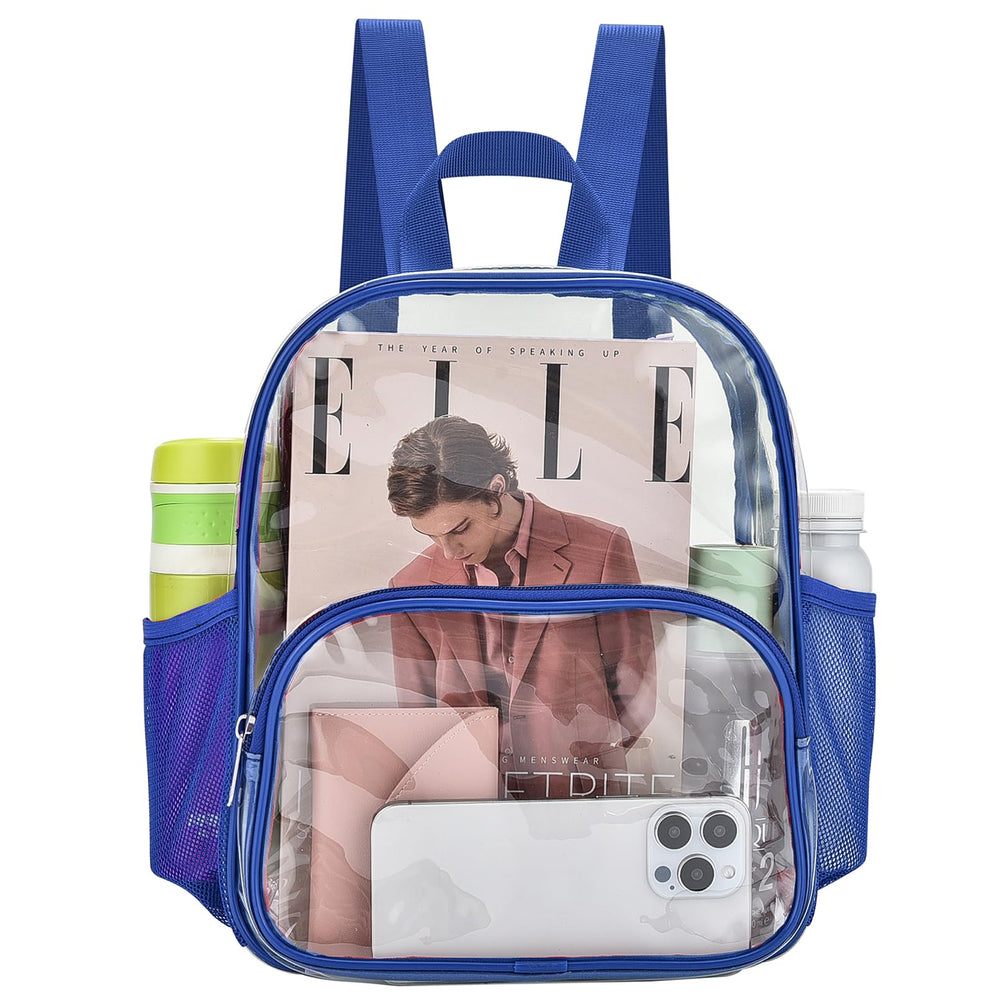 Busiuw Clear Backpack for Stadium Events Stadium Approved Clear Backpack 12x12x6 with Front Pocket for Concert Sport Fashion Women Backpack Events Work Travel
