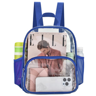 Busiuw Clear Backpack for Stadium Events Stadium Approved Clear Backpack 12x12x6 with Front Pocket for Concert Sport Fashion Women Backpack Events Work Travel