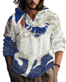 MARSVOVO Hooded Long Sleeve Shirt Men Fashion Graphic Button Up Lightweight Big and Tall Casual Vacation Shirts for Men