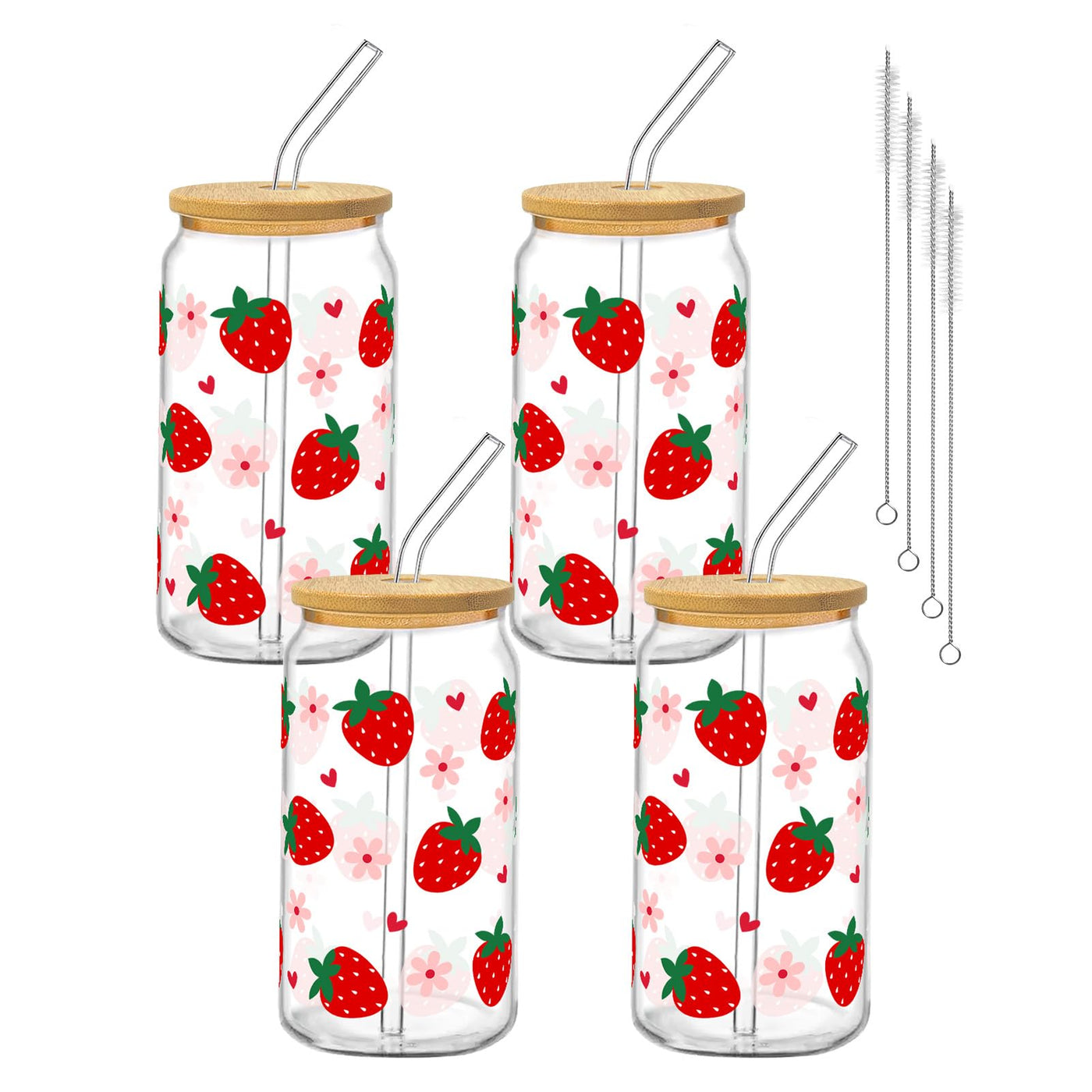 6Pcs Thank You Gifts Glass Cups with Lids and Straws 16oz Employee Appreciation Drinking Glasses Cups Thank You Iced Coffee Cup Tumbler Gifts for Employee Staff Coworkers Teachers Nurse