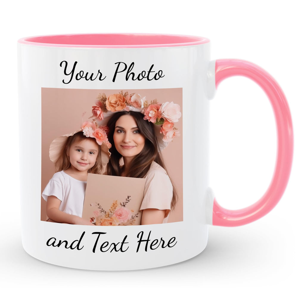 Personalized Coffee Mug, Custom Picture Text or Logo Ceramic Mug, Customized Gift for Men & Women, Taza Personalizada with Photo and Words, Customizable 11 Oz Tea Cup | White