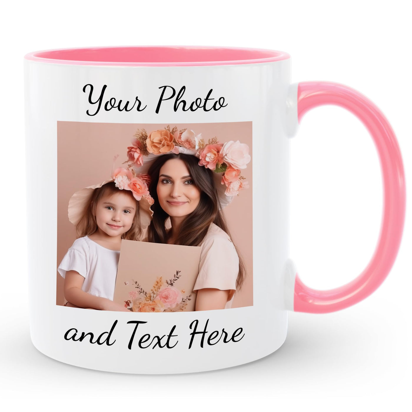 Personalized Coffee Mug, Custom Picture Text or Logo Ceramic Mug, Customized Gift for Men & Women, Taza Personalizada with Photo and Words, Customizable 11 Oz Tea Cup | White