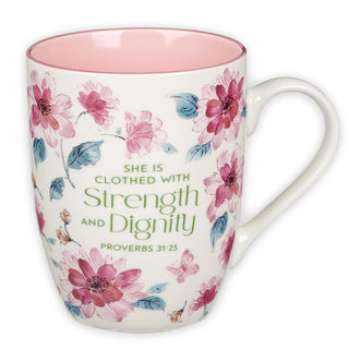 Christian Art Gifts Inspirational Ceramic Coffee & Tea Scripture Mug for Women: Trust in the Lord Encouraging Bible Verse, Microwave & Dishwasher Safe Lead-free, Multicolor Floral, Light Green, 12 oz.