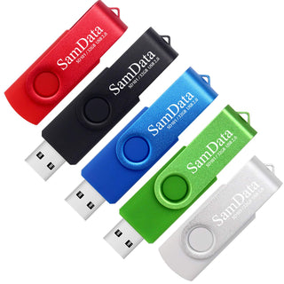 SamData 32GB USB Flash Drives 2 Pack 32GB Thumb Drives Memory Stick Jump Drive with LED Light for Storage and Backup (2 Colors: Black Blue)