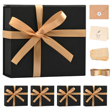 LIFELUM Gift Box 13.5''x10''x4'' Large Gifts Box with Magnetic Lids Black Gift Boxes for Father's Day graduation gifts Contains Card, Ribbon, Filler