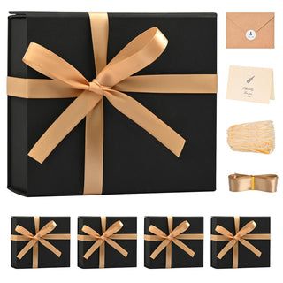 LIFELUM Green Gift Box for Presents 1 Pack 13.85 x 8.35 x 4.45 inch Big Decorative Large Gift Box for Clothes with Magnetic Lids Luxury Accessories Card, Ribbon, Filler,Sticker