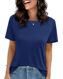 GAYHAY T Shirts for Women - Short Sleeve Spring Summer Tops Soft Basic Tees Beach Vacation Clothes for Casual 2026