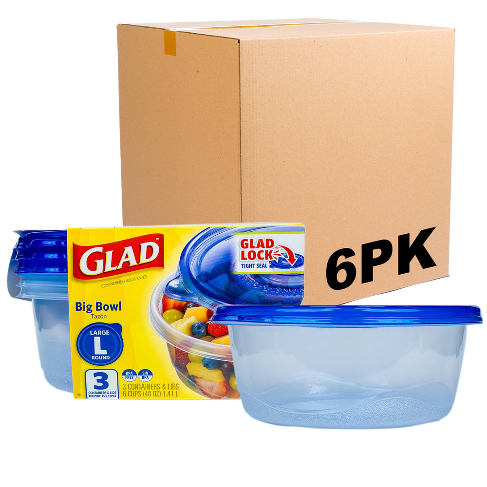 Glad GladWare Medium Rectangle Food Storage Containers with Lids, BPA Free Plastic for Soups Salads and Meal Prep, Airtight Leak Resistant, Microwave Dishwasher Freezer Safe, 24 Oz, 5 Count