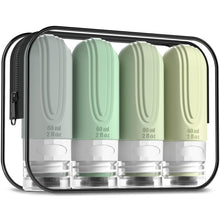 Mrsdry Travel Bottles for Toiletries, Tsa Approved 3oz Travel Size Containers BPA Free Leak Proof Refillable Liquid Silicone Squeezable Travel Accessories for Shampoo Conditioner Lotion (4 Pack)