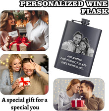 Custom Flask for Men Personalized Engraved 8 Oz Hip Flasks With Photo Text Customized Liquor Flask Gifts for Grandpa Men Him Dad Husband Fathers Day Christmas Groomsman (Custom Photos)