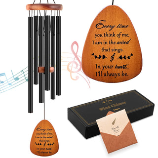 Soopau Wind Chimes for Outside, 30" Wooden Sympathy Wind Chimes Memorial Wind Chime for Loss of Loved One Mother Father, Sympathy Gift Home Decor Outdoor Garden Patio