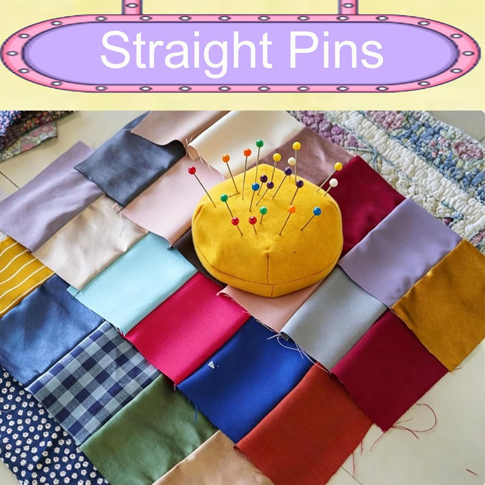 200pcs Sewing Pins for Fabric, 1.5IN Straight Pins Long, Stainless Steel Glass Ball Head Stick Pins for Fabric, Sewing, Crafts, Quilting, Corsage and Dressmaker