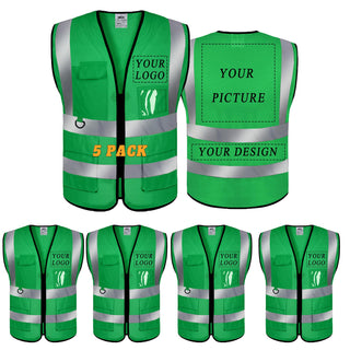 BeautyWill Custom Safety Vest Logo Class 2 High Visibility Reflevtive Vest Outdoor Protective Workwear