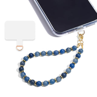 Marble Beaded Phone Wrist Strap,Detachable Phone Bracelet Strap with Tether Tab,Hands-Free Wristlet Strap (Rose Quartz)