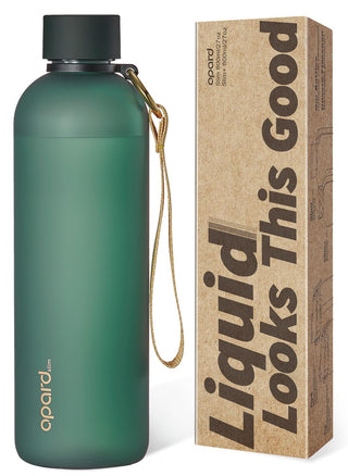 Opard Slim Water Bottle 27oz, Dishwasher Safe Plastic Water Bottle BPA-Free, Leakproof Screw Top, Cream White, Reusable for Travel School Sport Gym Hiking