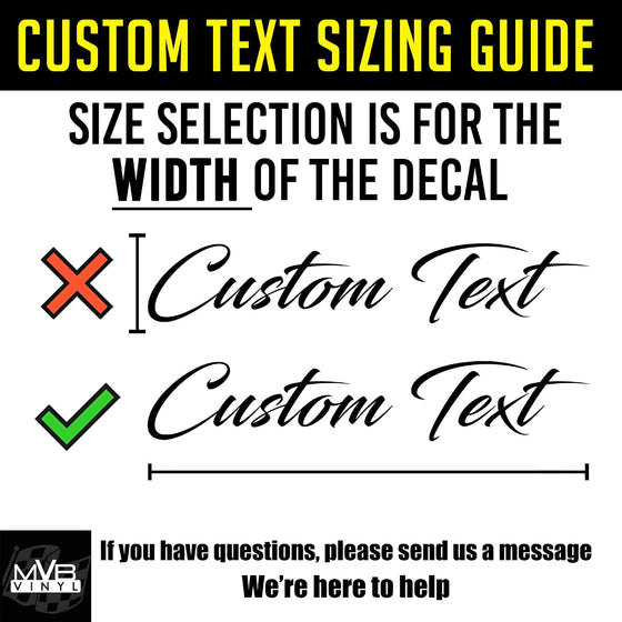 Custom Personalized Text Lettering Vinyl Decal Label Window Sign Sticker | Script Italics Handwritten Cursive - hover image