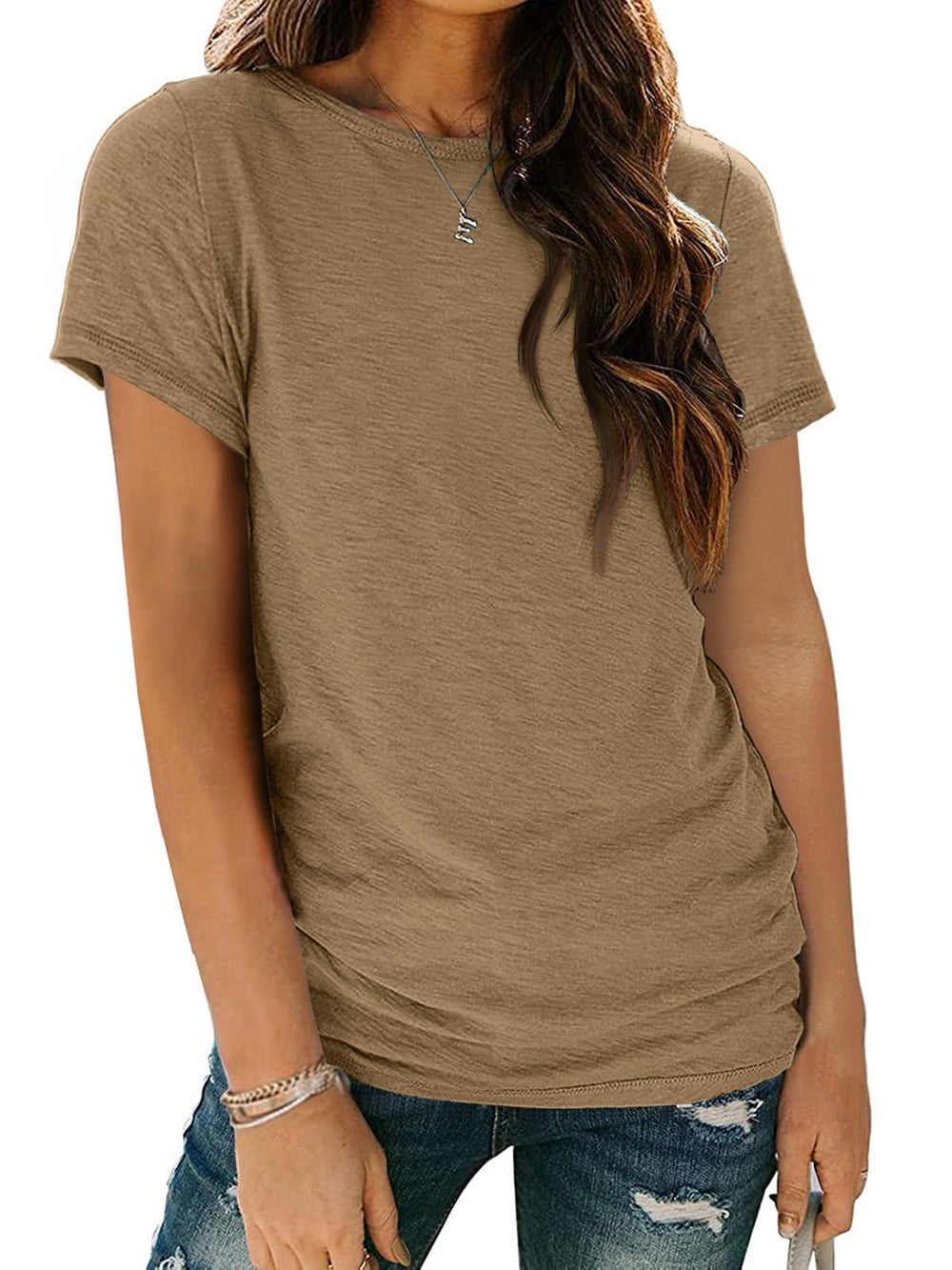 AUTOMET Women's Short Sleeve Shirts Summer Tops Crew Neck Basic Tees Casual Tshirts