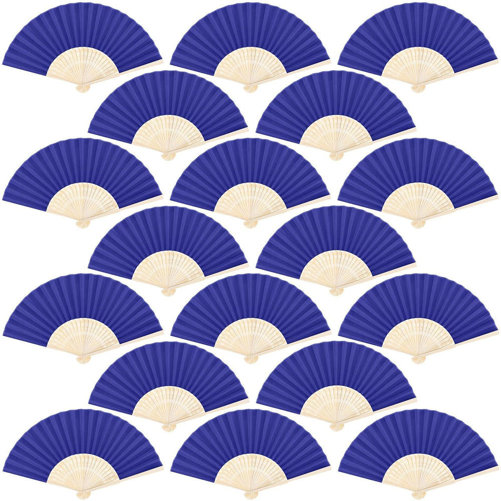 Aneco 18 Pieces Pink Handheld Cloth and Bamboo Folding Fans for Wedding Decoration, Church Gifts, Party Favors, DIY Decoration