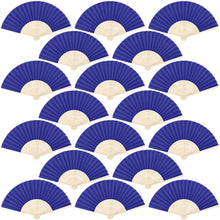 Aneco 18 Pieces Pink Handheld Cloth and Bamboo Folding Fans for Wedding Decoration, Church Gifts, Party Favors, DIY Decoration